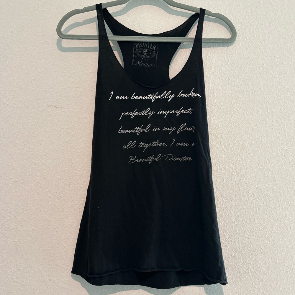Twisted Black Tank Top with Inspirational Quote